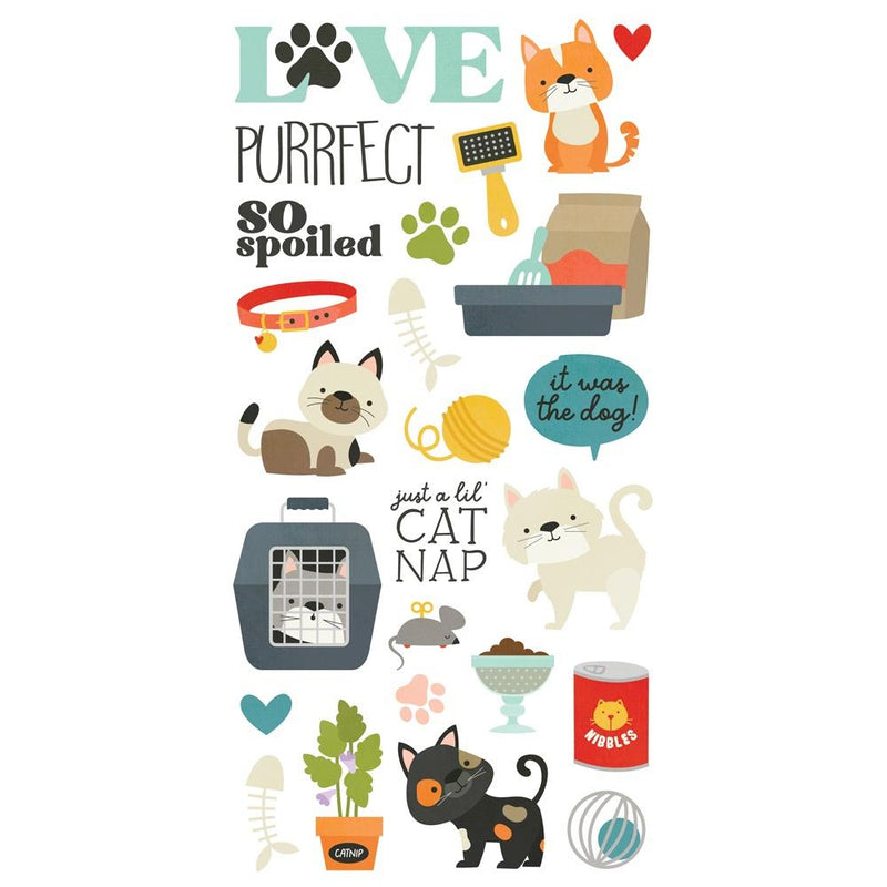 Simple Stories Foam Stickers 47Pc - Pet Shoppe Cat, PETC19239