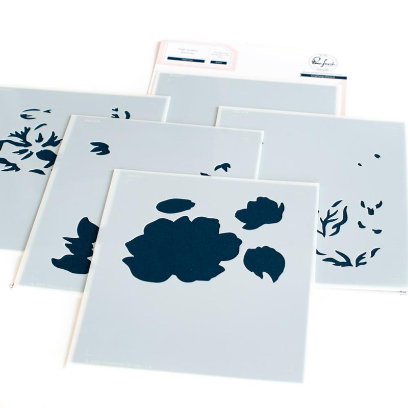 Pinkfresh Studio Stamp, Die & Stencil Sets - Magnolias, 149522/149622/149722