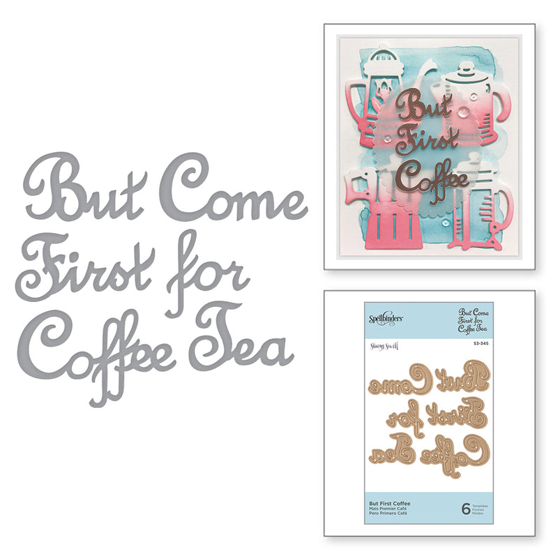 Spellbinders D-Lites Etched Dies by Sharyn Sowell - But First Coffee, S3-345 Retired