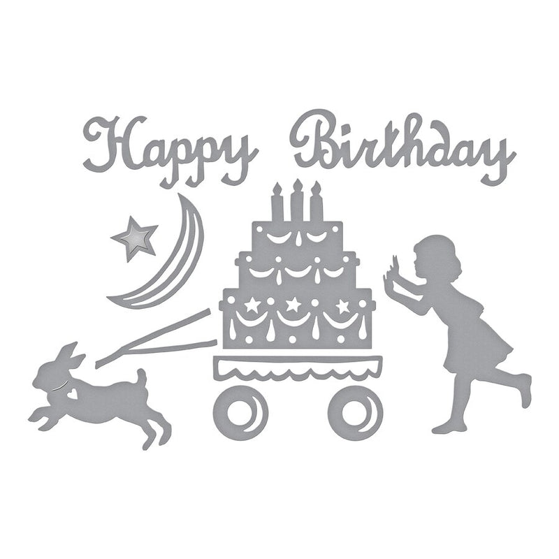 Spellbinders Shapabilities Etched Dies - Happy by Sharyn Sowell - Sending A Happy Birthday, S4-1003