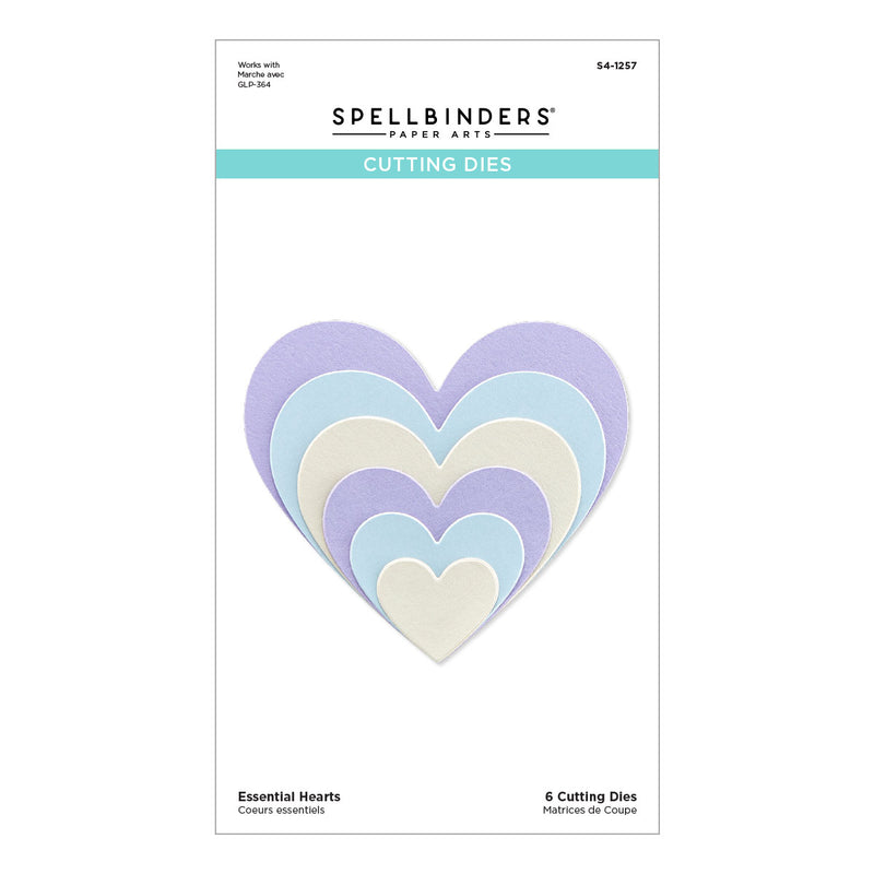 Spellbinders Etched Dies - Essential Hearts, S4-1257