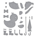Spellbinders Etched Dies - Duck with Umbrella, S4-1261