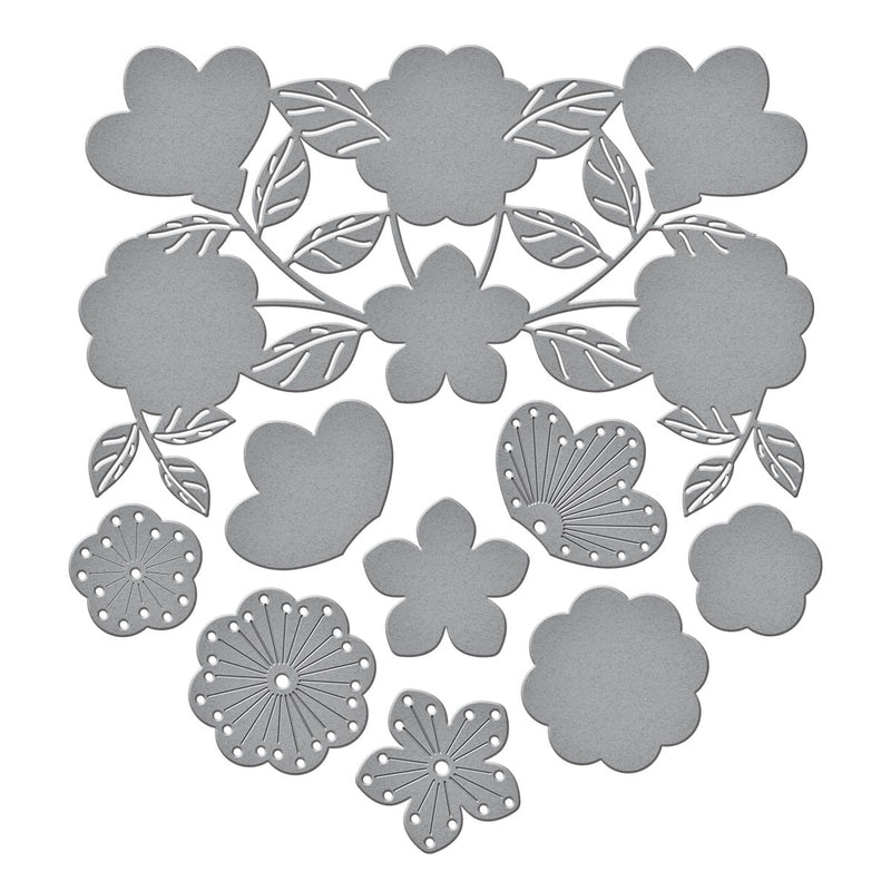 Spellbinders Cutting Dies - Stitched Floral Flip Frame, S4-1267