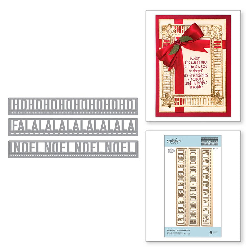 Spellbinders Shapabilities Etched Dies - A Charming Christmas Collection by Becca Feeken - Charming Christmas Words, S4-947