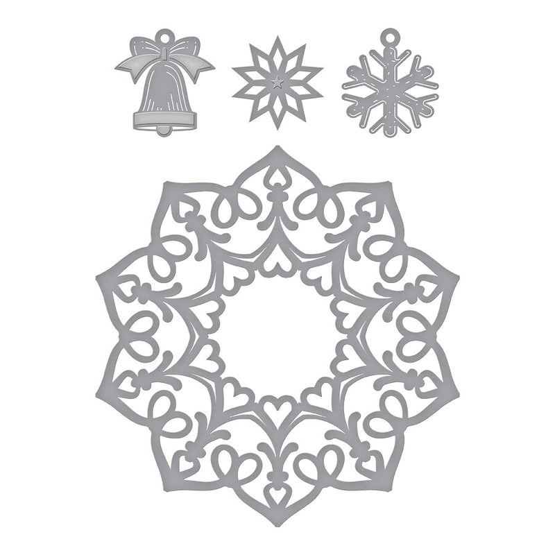 Spellbinders Shapabilities Etched Dies - A Charming Christmas Collection by Becca Feeken - Charming Snowflake Doily, S5-380