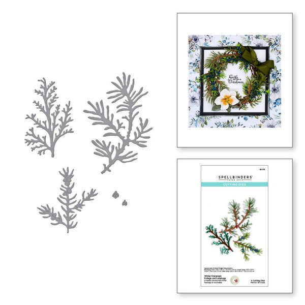 Spellbinders Etched Dies - Winter Evergreen Foliage & Ladybugs, S5-515 by Susan Tierney-Cockburn