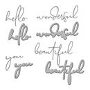 Spellbinders Etched Dies - Wonderful Script Sentiments, S5-536