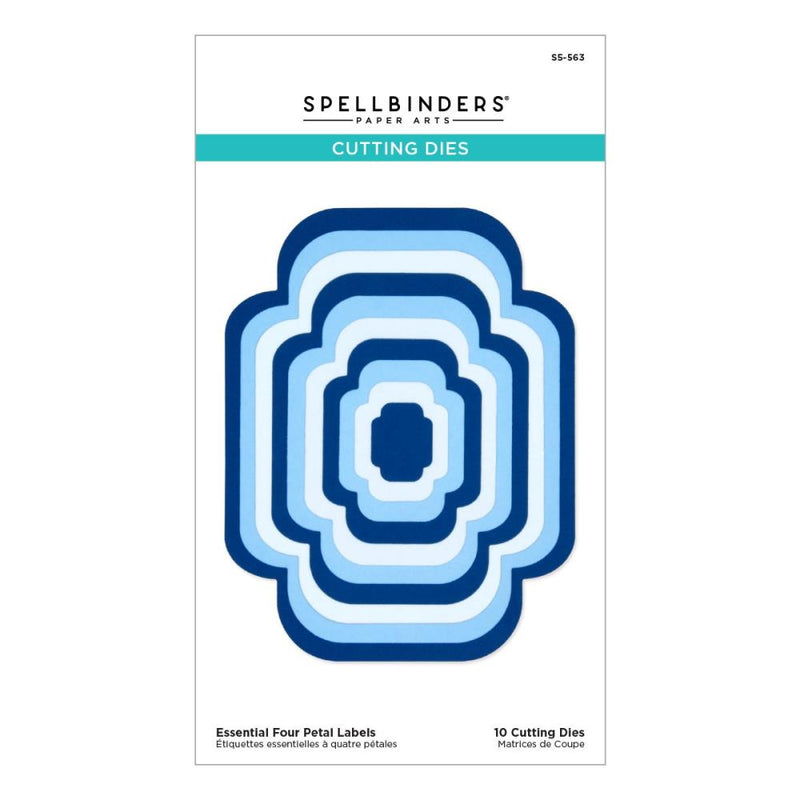 Spellbinders Etched Dies - Essential Four Petal Labels, S5-563