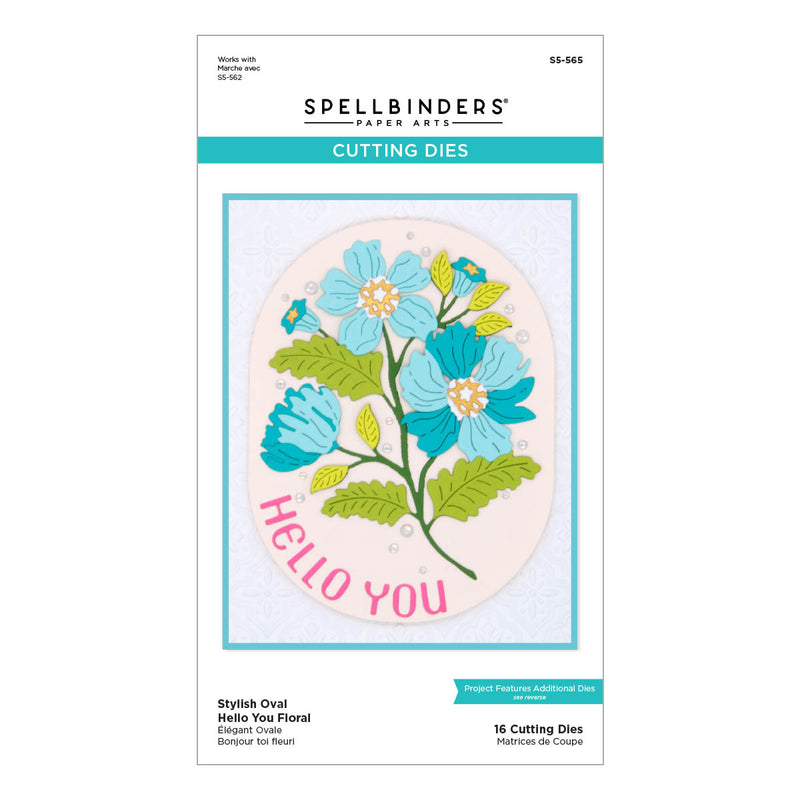 Spellbinders Cutting Dies - Stylish Oval Hello You Floral, S5-565