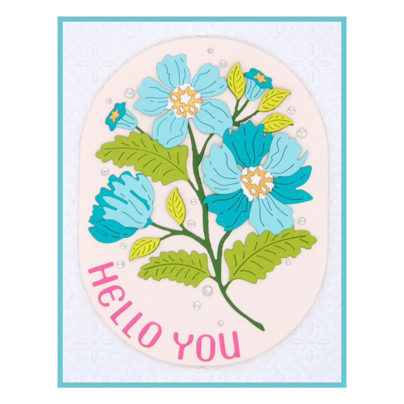 Spellbinders Cutting Dies - Stylish Oval Hello You Floral, S5-565