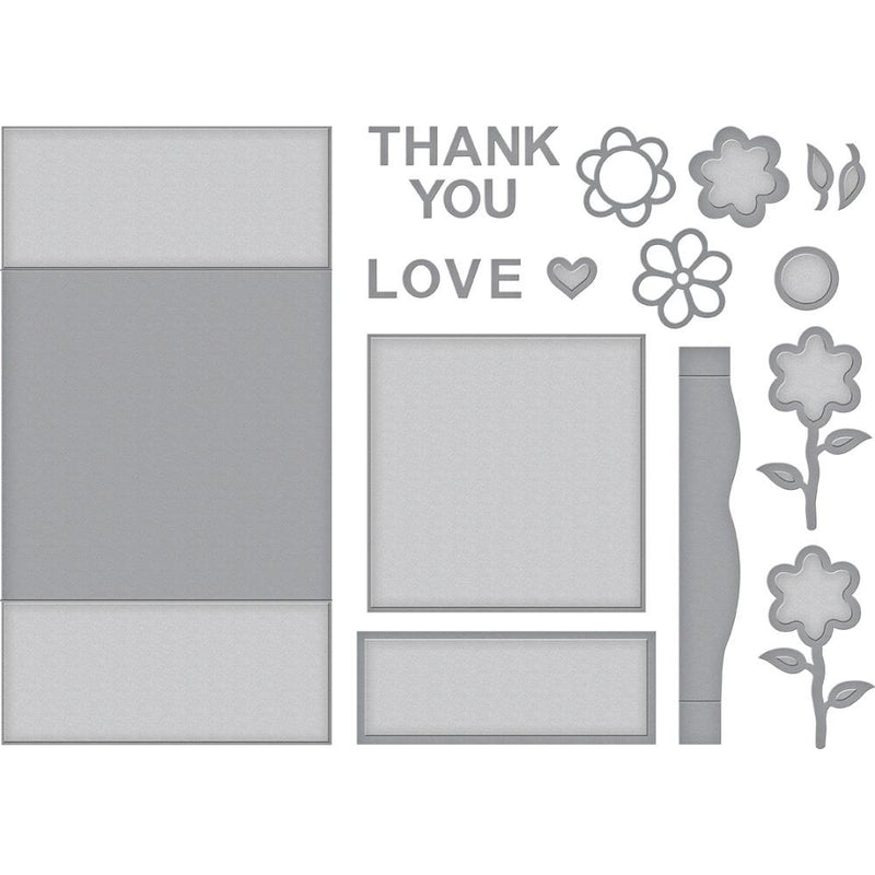 Spellbinders Shapabilities Etched Dies - Exquisite Splendor by Marisa Job- Flower Box Card, S7-216