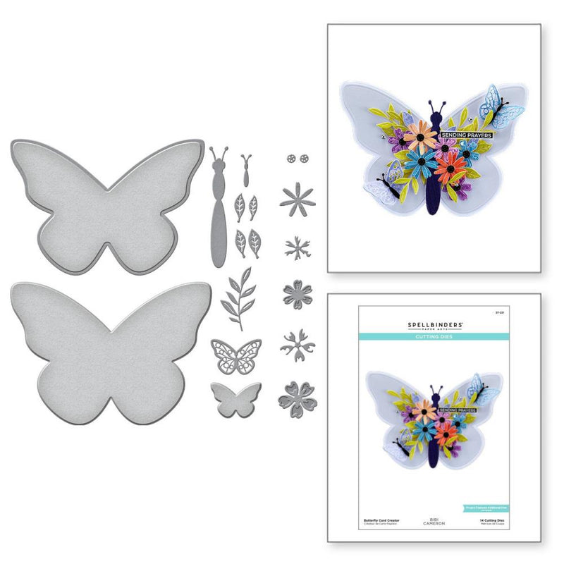 Spellbinders - Butterfly Card Creator Etched Dies, S7-221, by Bibi Cameron