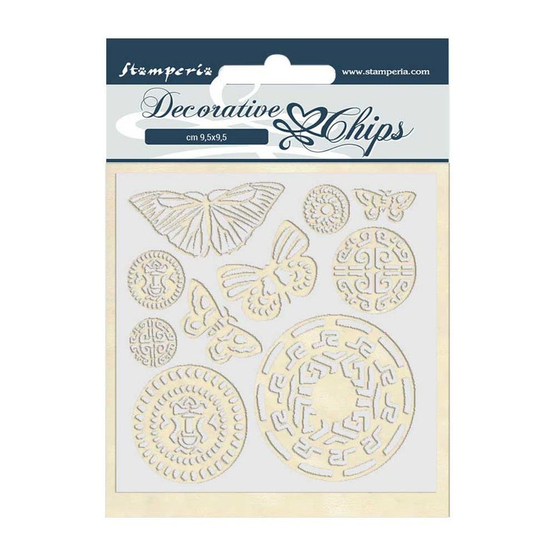 Stamperia Decorative Chips - Amazonia - Tribal Butterfly, SCB42 WAS $3.60