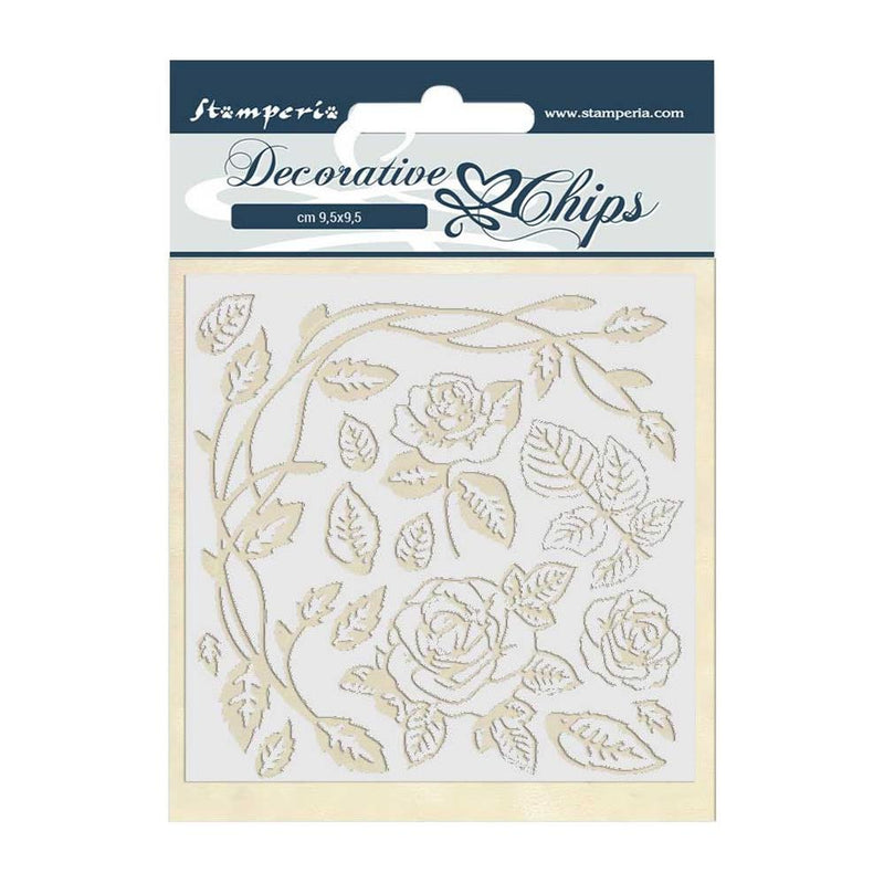 Stamperia Decorative Chips - Passion - Roses, SCB44 WAS $3.60