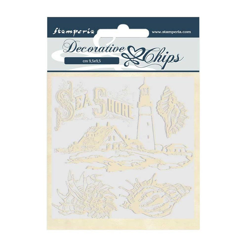 Stamperia Decorative Chips Romantic- Sea Dream- Sea Shore, SCB53 WAS $3.60