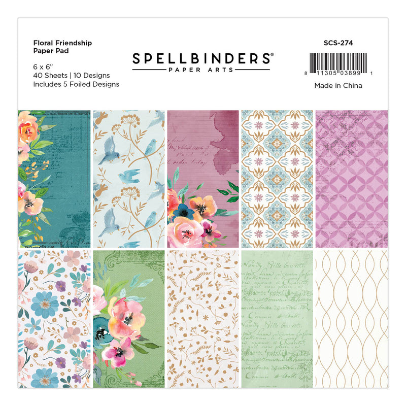 Spellbinders 6x6 Paper Pad - Floral Friendship, SCS-274