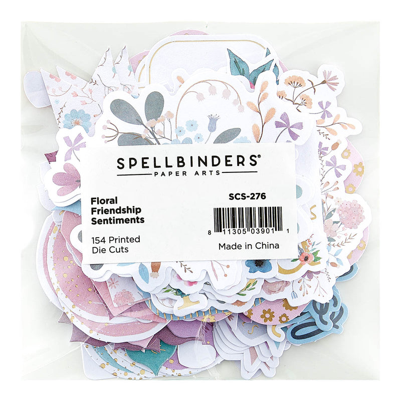 Spellbinders Printed Die-Cuts - Floral Friendship Sentiments, SCS-276