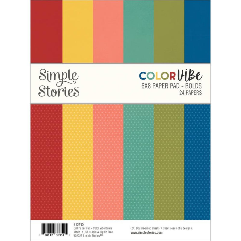Simple Stories D/S Paper Pad 6x8 - ColorVIBE - Bold, SCV13495
