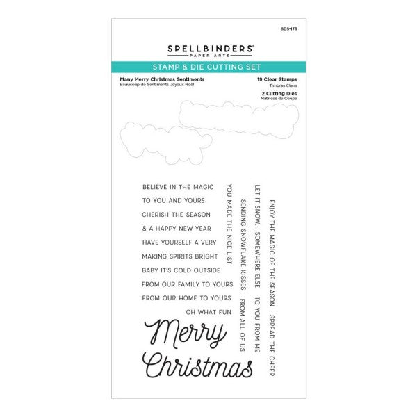 Spellbinders Stamp & Die Set - Many Merry Christmas Sentiments, SDS-175
