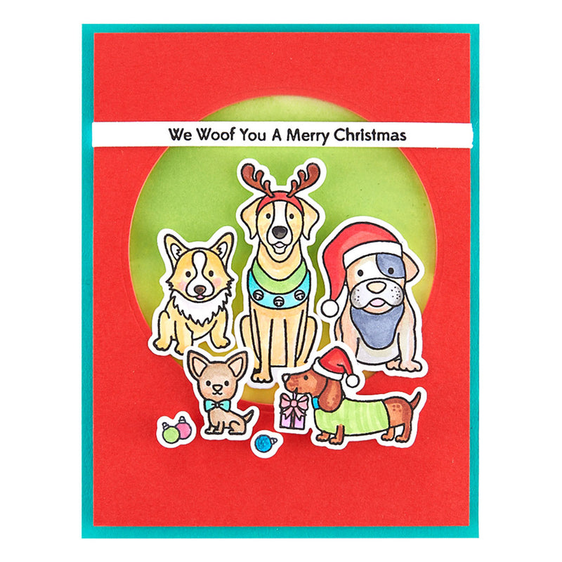 Spellbinders Clear Stamp & Die Set - Christmas Pups, SDS-178