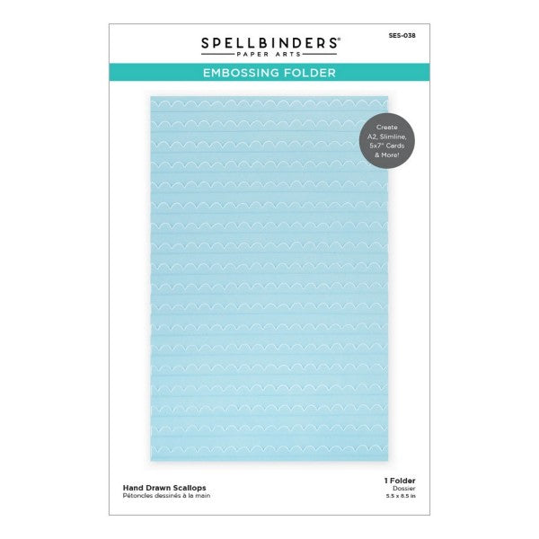 Spellbinders - Hand Drawn Scallops Embossing Folder, SES-038