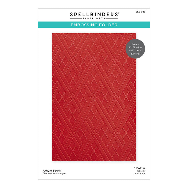 Spellbinders Embossing Folder - Argyle Socks, SES-043