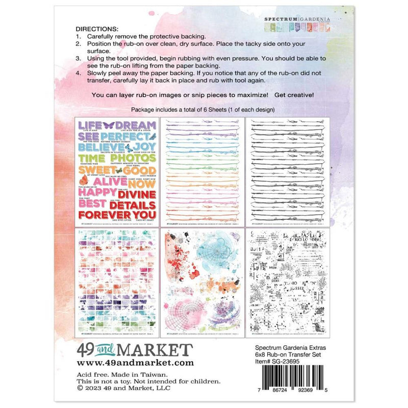 49 & Market Rub-On Transfer Set - Spectrum Gardenia - Extras, SG23695