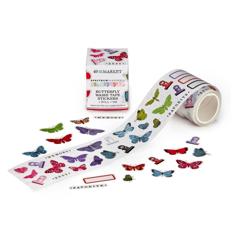 49 & Market Washi Tape Stickers - Spectrum Gardenia Butterfly, SG23770