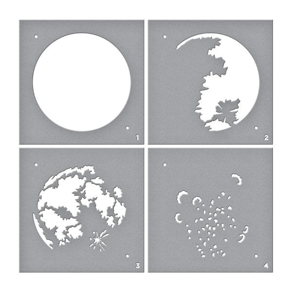 Spellbinders Stencil Set - Layered Full Moon, STN-001