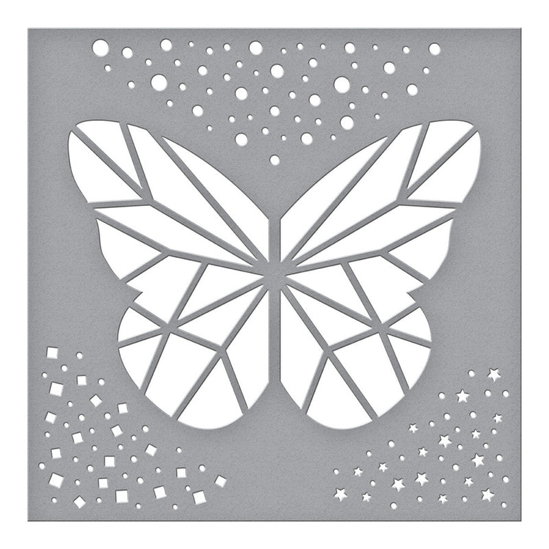 Spellbinders - Geometric Butterfly Stencil, STN-007, by Bibi Cameron