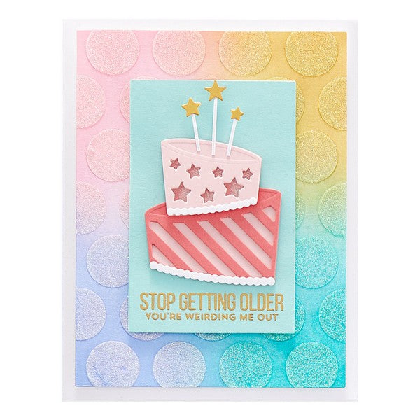 Spellbinders - On the Dots Stencil - Birthday Celebrations Collection, STN-016