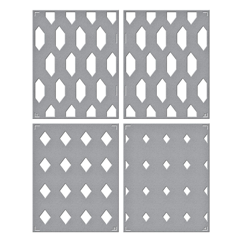 Spellbinders Stencil Set - Layered Geometric Diamond, STN-033