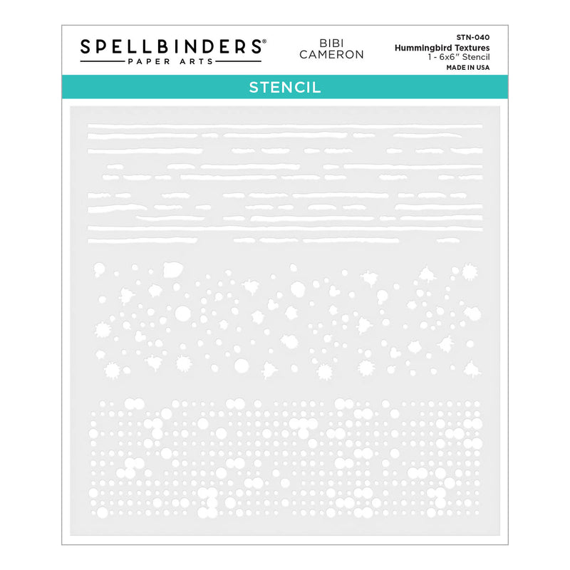 Spellbinders Stencil - Hummingbird Textures, STN-040