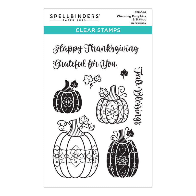 Spellbinders Clear Stamp Set - Charming Pumpkins, STP-046
