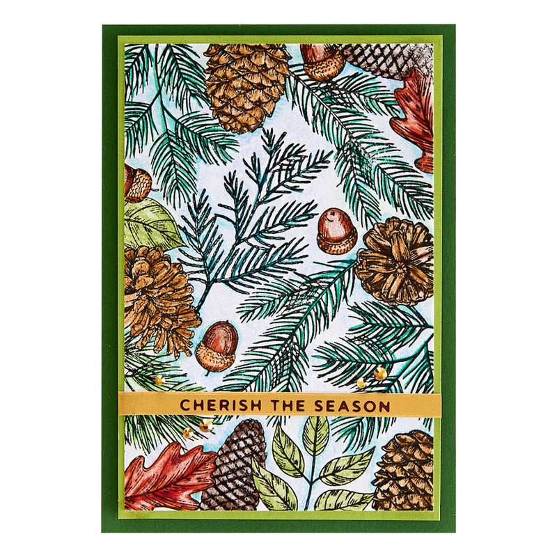 Spellbinders Clear Stamp Set - Pretty Pine Background, STP-074
