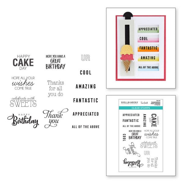 Spellbinders - Complimentary Slider Greetings Stamp Set, STP-118