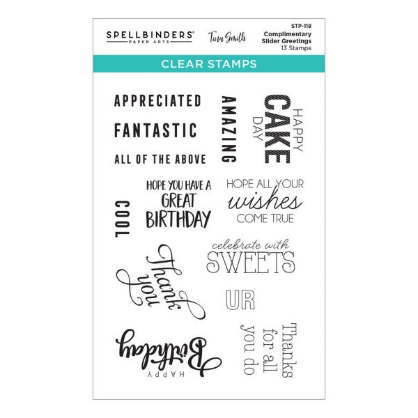 Spellbinders - Complimentary Slider Greetings Stamp Set, STP-118