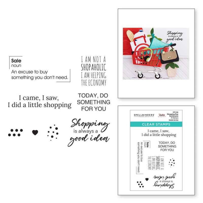 Spellbinders Shopping Run Sentiments Clear Stamp Set, STP-124 by: Becky Roberts