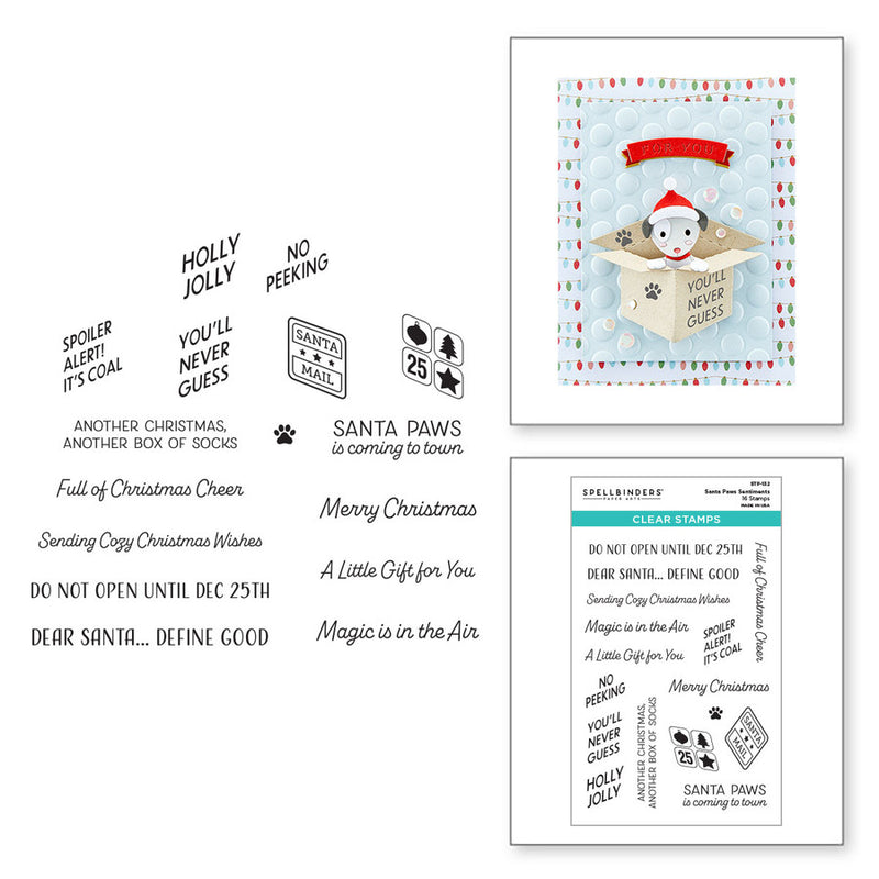 Spellbinders Clear Stamp Set - Santa Paws Sentiments, STP-132