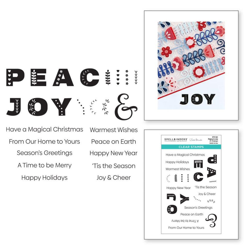 Spellbinders Clear Stamp Set - Peace & Joy, STP-140 by Zsoka Marko