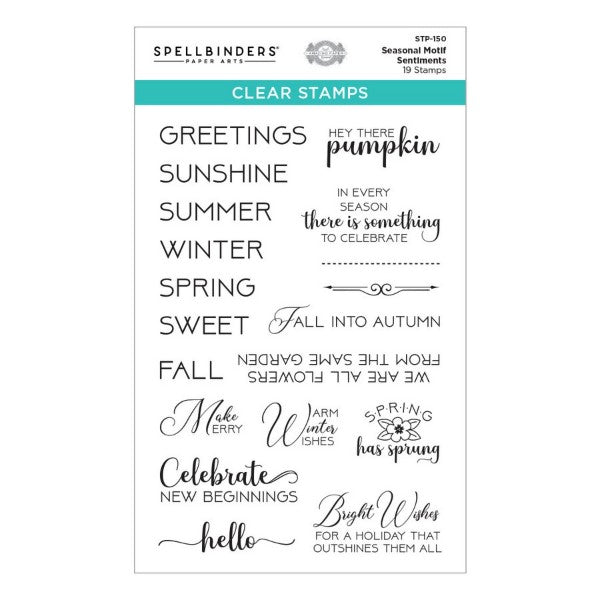 Spellbinders Clear Stamp Set - Seasonal Motif Sentiments, STP-150