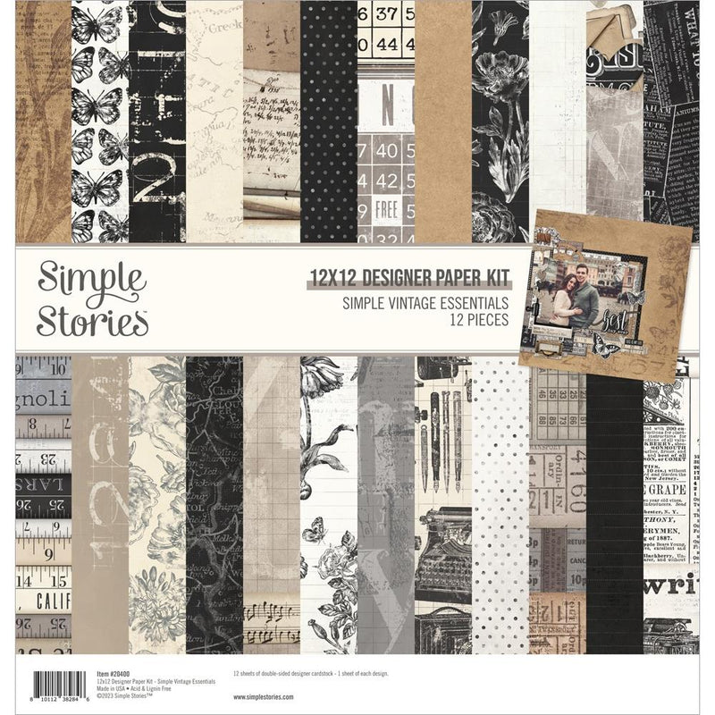 Simple Stories Designer Paper Kit 12x12 - Simple Vintage Essentials, SVE20400