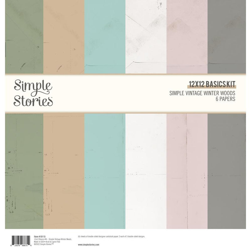 Simple Stories Basics D/S Paper Pack 12x12 - Simple Vintage Winter Woods, SVWW9115