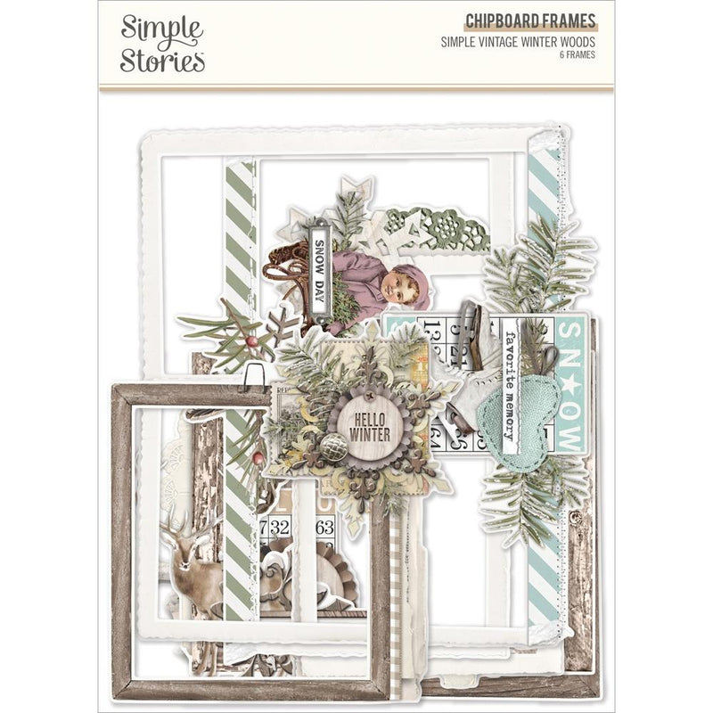 Simple Stories Chipboard Frames - Simple Vintage Winter Woods, SVWW9125