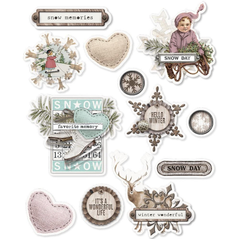 Simple Stories Layered Stickers - Simple Vintage Winter Woods, SVWW9128