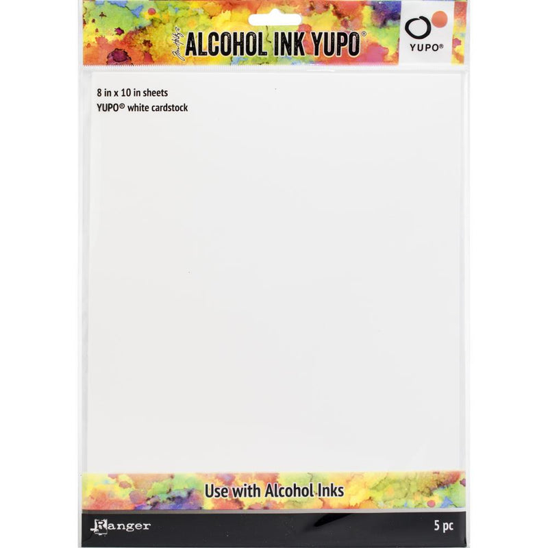 Tim Holtz Alcohol Ink White 8x10 YUPO Paper 86lb 5Pc, TAC63346
