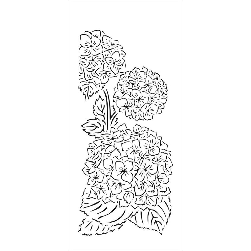 The Crafter's Workshop Slimline Stencil 4X9 - Hydrangea Bouquet, TCW2337