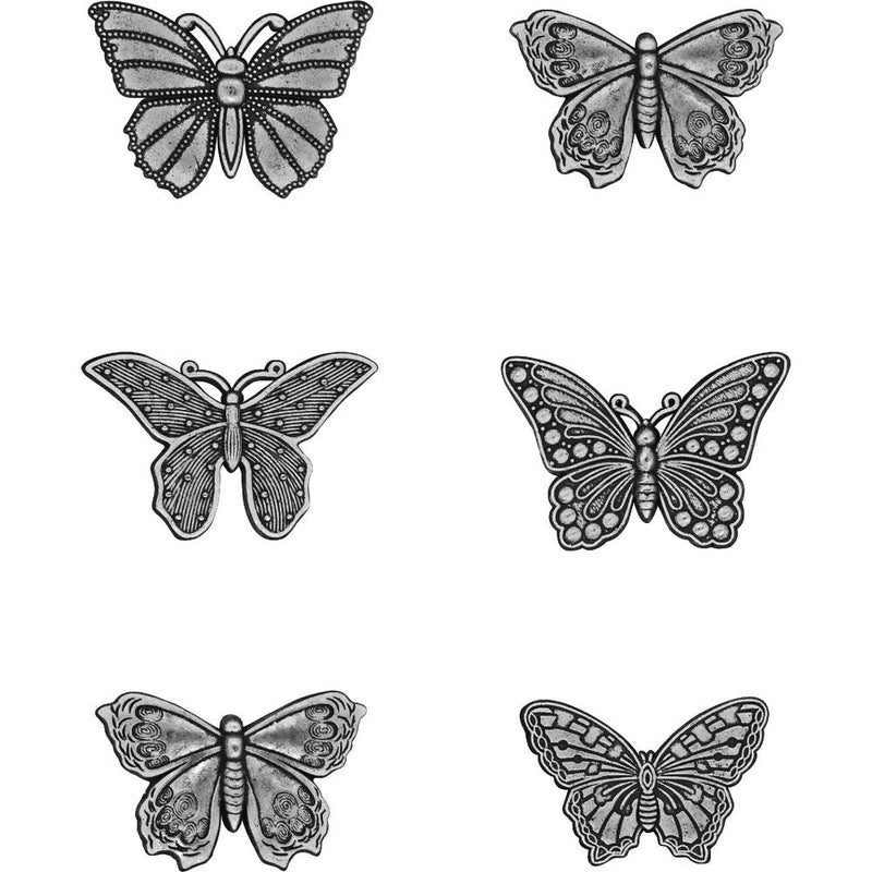 Tim Holtz Idea-ology Adornments - Butterflies 1" 6Pc, TH93689