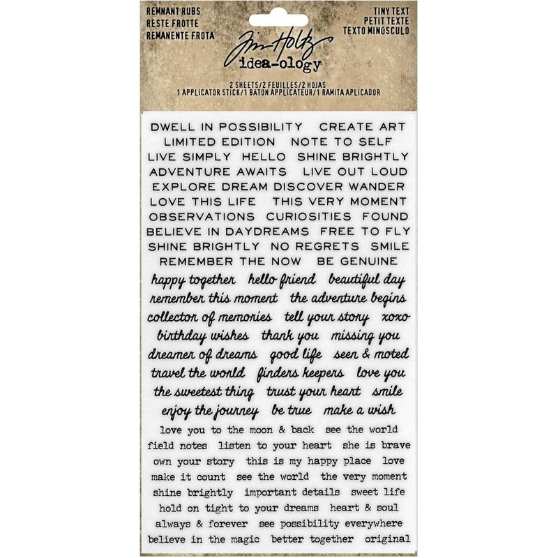 Tim Holtz dea-Ology Remnant Rubs - Tiny Text, TH93695