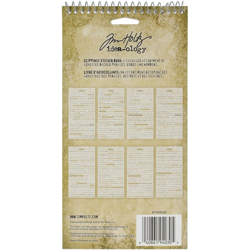 Tim Holtz Idea-ology - Clippings Sticker Book, TH94030